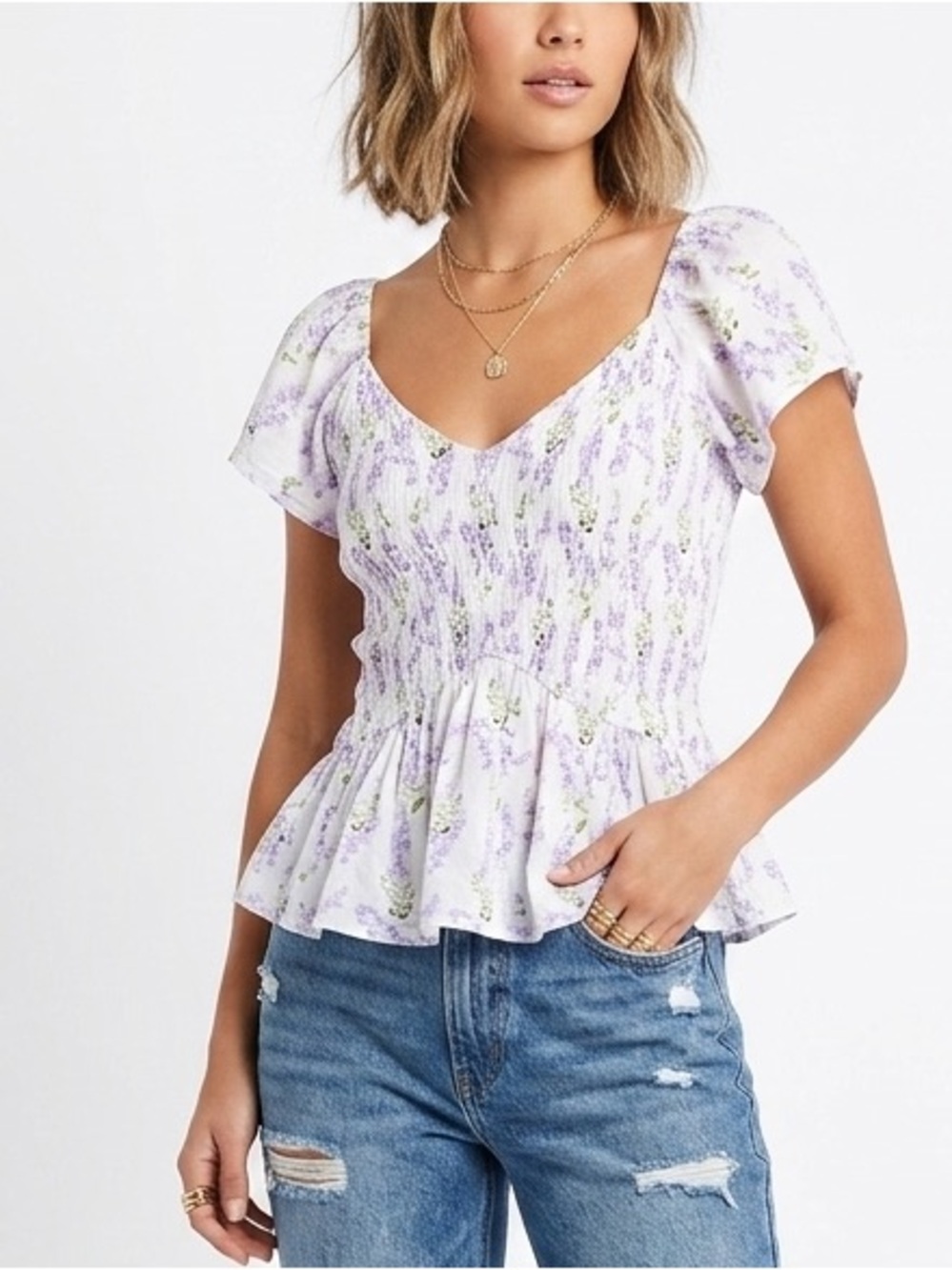 JAPAN | NWT FLORAL PEPLUM BLOUSE